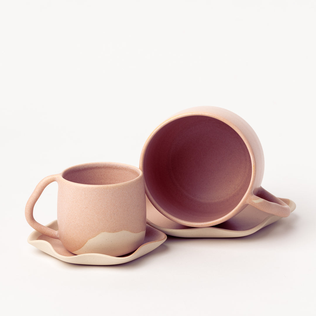 evelin cups in dusty rose color size small and large studio mache